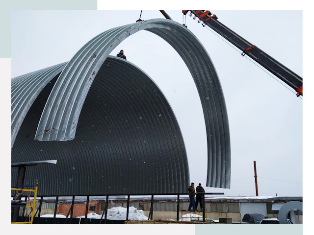 Полукруглые ангары в Липецке